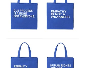 Blue Anti Trump Tote Bag, Blue Liberal Tote, Anti Fascism Tote Bag, Political Grocery Bag, Resist Tote Bag