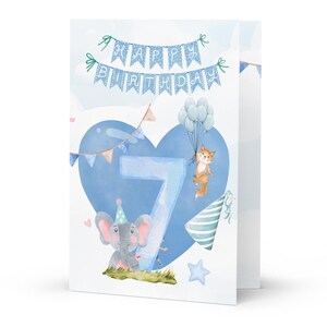 Personalisierte Geburtstagskarte - Alter 7