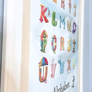 Impresión de póster del alfabeto: tamaño A2 I Educativo y decorativo I Aprendizaje de letras I ¡Perfecto para edades a partir de los 18 meses!