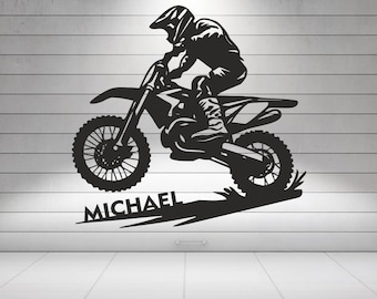 Benutzerdefinierte Metall Motorrad Wandkunst: Personalisierte Garage Dekor, für Motocross-Liebhaber