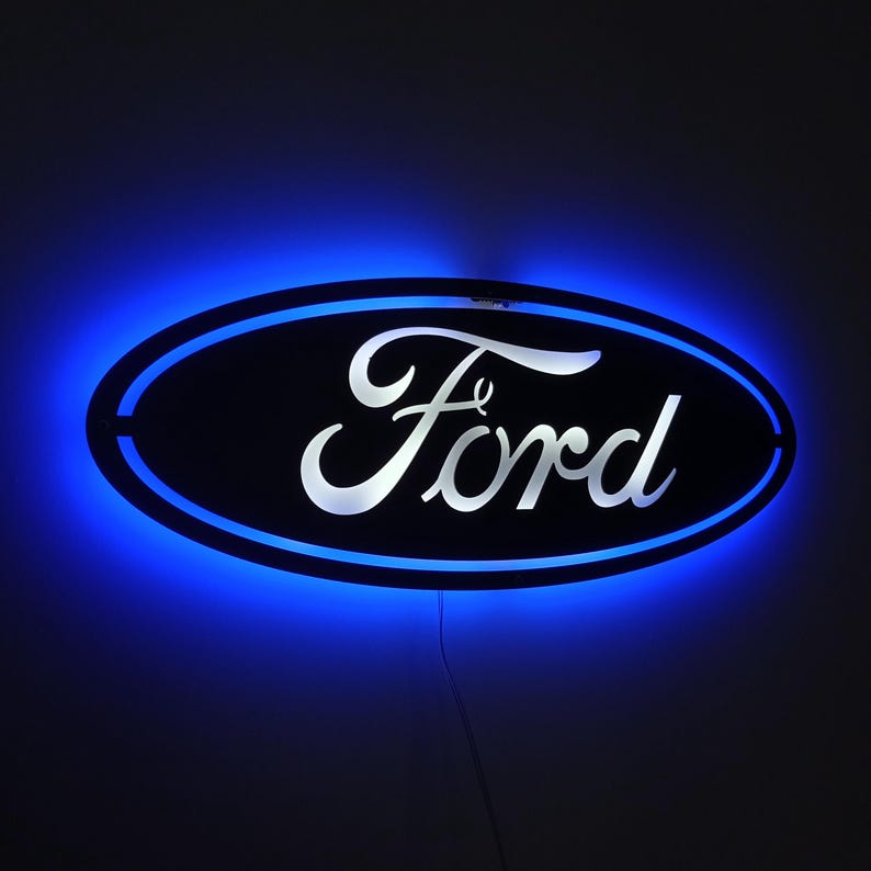 Metal LED Lighted FORD Logo, Garage Wall Decor - Etsy