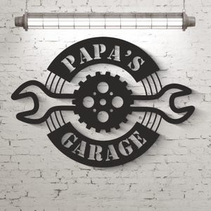Aangepast metalen garagebord: gepersonaliseerd wanddecor, mancavekunst