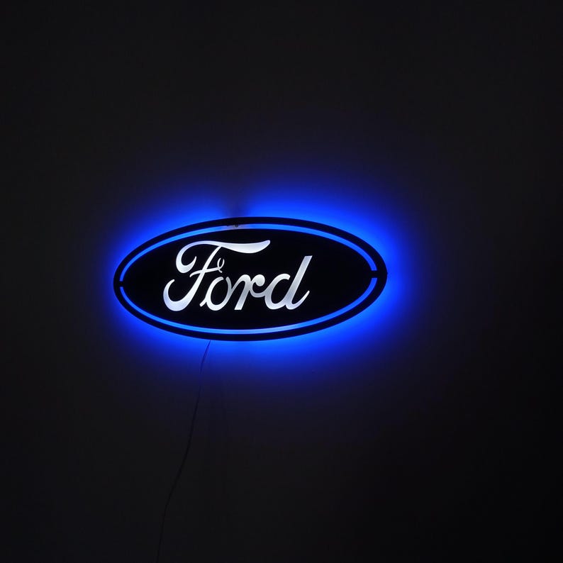 Metal LED Lighted FORD Logo, Garage Wall Decor - Etsy