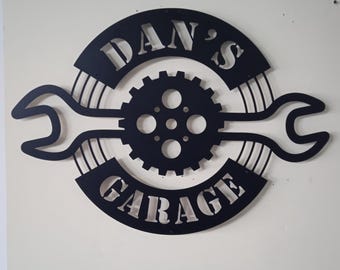 Custom Metal Garage Sign: Personalized Wall Decor, Mancave Art