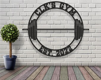 Personalisiertes Gym Metall Schild: Powerfalting, Crossfit, Home Fitness Decor