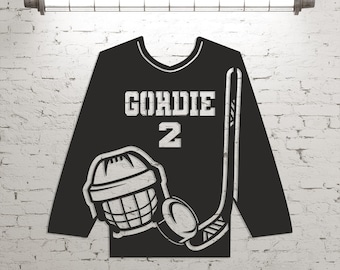 Personalisierte Eishockey Spieler Metall Wandkunst: Individuell hergestelltes Namensschild