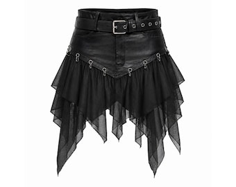 Damen Gothic Mini Schwarz Fee Mesh Punk Rock Alt Kleidung Grunge & Rave Outfits Goth Style