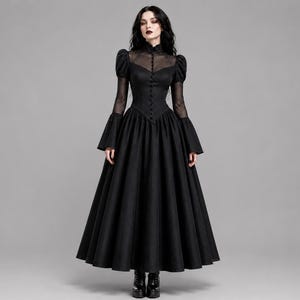 alt dresses Girl Dress Up Dress at Midnight GL-10.10.25 Color:COPACABANA BEACH MULTICOLOR Alternative fashion Gothic Black Dress for