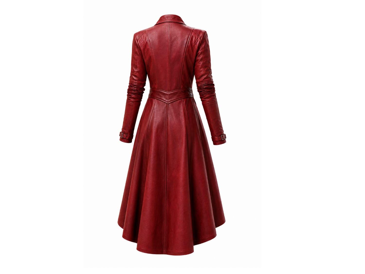Scarlet Witch /wanda Maximoff Gothic Red Cosplay Leather Trench
