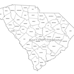 Comtés de Caroline du Sud comté contour des fichiers SVG, fichiers Silhouette, couper des fichiers, des fichiers vectoriels, carte de l'État Clip Art