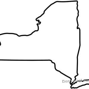 New York overzicht SVG-bestanden | New York silhouet SVG-bestanden | New York gesneden bestanden | Amerikaanse staten vectorbestanden | Clipart staat staat New York