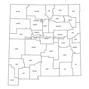 New Mexico Counties County Umriss SVG-Dateien, Silhouette-Dateien, Schnittdateien, Vektordateien, Clip Art