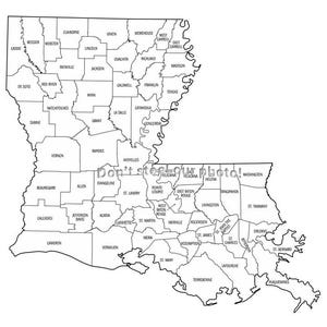 Paroisse de Louisiane / comtés comté contour des fichiers SVG, fichiers Silhouette, couper des fichiers, fichiers vectoriels, carte de l'État Clip Art