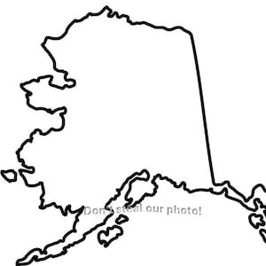 Fichiers SVG contour de l'Alaska | Fichiers SVG Silhouette de l'Alaska | Fichiers découpés Alaska | vectoriels des États-Unis | Images clipart carte de l'état de l'Alaska