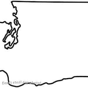 Fichiers SVG contour de l'État de Washington | Fichiers SVG Washington Silhouette | Fichiers coupés Washington | Images clipart carte de l'état de Washington