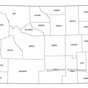Comtés du Wyoming comté contour des fichiers SVG, fichiers Silhouette, couper des fichiers, des fichiers vectoriels, carte de l'État Clip Art