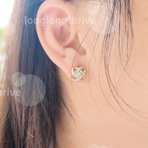 Elegant Gold Knot Stud Earrings｜Dainty Luxury with Sparkling Zircon Accents｜Gift for Women｜Minimalist Jewelry for Everyday｜Special Occasions