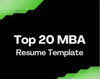 The Elite Admissions One-Page Resume Template | Optimized for Top 20 MBAs