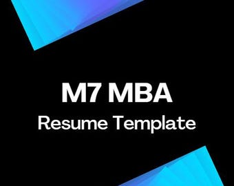 The M7 Masterpiece | Ultra-Elite MBA Application Resume Template
