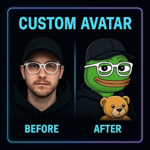 Custom Gamer Avatar • Anime, Meme Frog, Cartoon, Cyberpunk, 3D & Fantasy Styles