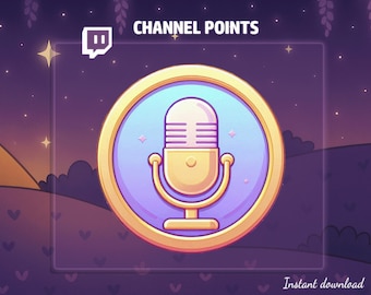 Microphone Channel Point Icon – High-Res PNG for Twitch Rewards, Great for Just Chatting, Karaoke Streams, Podcasting, Voice Interactions