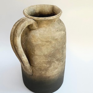 Terracotta Jug Vase: rustic mediterranean decor / flower vase in matte finish