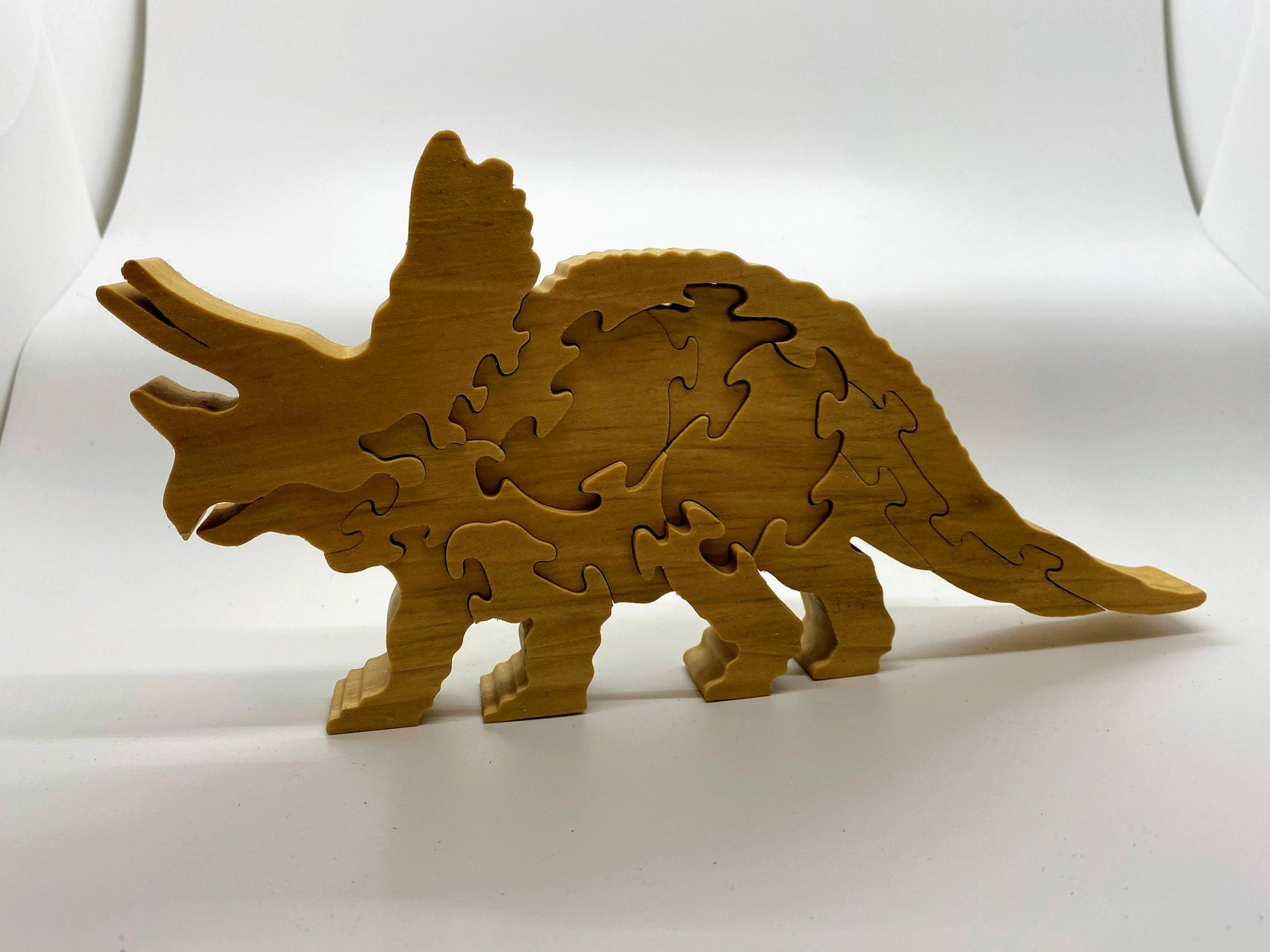 Triceratops Dinosaur Handmade Scroll Saw Puzzle Etsy