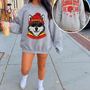 Vintage Kansas City voetbalsweater, Mascot Game Day-T-shirt