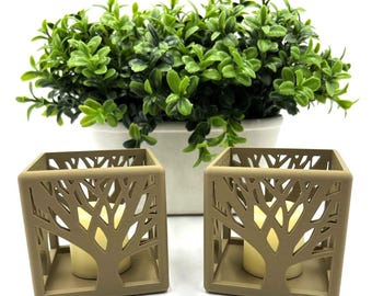 Monkeypod Tea Light Holders