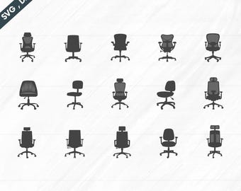 Office Chair SVG Vector Graphics: Desk Chair Silhouette (Digital Download)