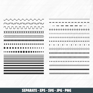 Basic Line SVG Bundle: Straight, Dotted, Dashed (Digital Files)