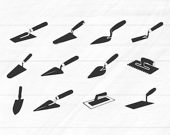 Paleta SVG Vector Clipart: Gráficos de herramientas de construcción (Descarga digital)