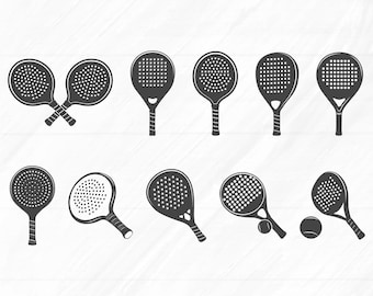 パデルラケットSVG：テニスのシルエット、ロゴデザイン（デジタルファイル付き）