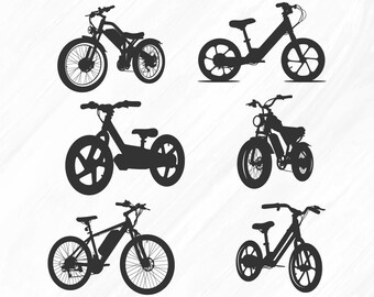 Electric Bike SVG Bundle: E-bike Clipart, Vector Silhouette (Digital Download)