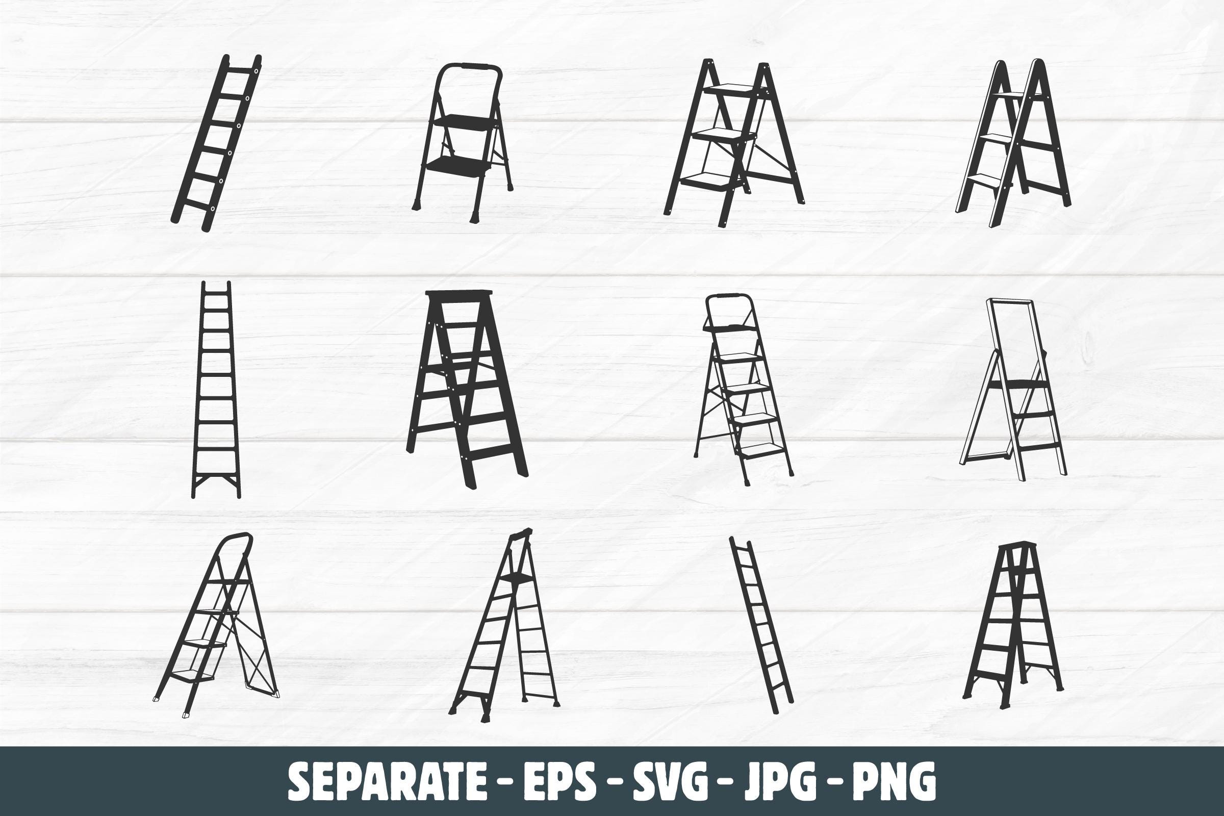 Ladder Svg File Ladder SVG Clipart: Silhouette Vector Graphics (digital Download) - Etsy