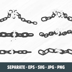 Broken chain SVG, Chains freedom SVG, Freedom Svg, Broken chain silhouette, Freedom chain Svg,  Freedom broken chain silhouette, Chain SVG.
