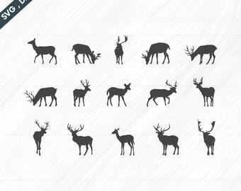 Deer Silhouette Collection: Vector Clipart, SVG, EPS, DXF