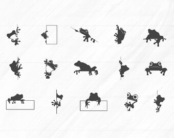 Speichen Frosch SVG: Silhouette Vektor Clipart (Digitale Dateien für Cricut, Silhouette)