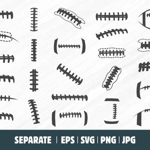 Football Laces Svg, Football Seams Svg, Football Laces Silhouette, Laces Clipart,  Svg - Eps - Png - Cricut Cut File- Digital Download.