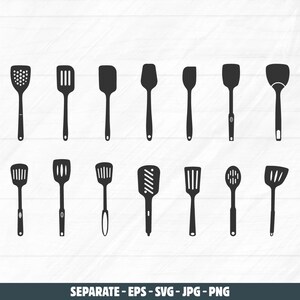 Kitchen spatula svg, Spatula silhouette, Spatula svg, Kitchen spatula silhouette, Kitchen spatula bundle, Spatula vector set, Saptula vector