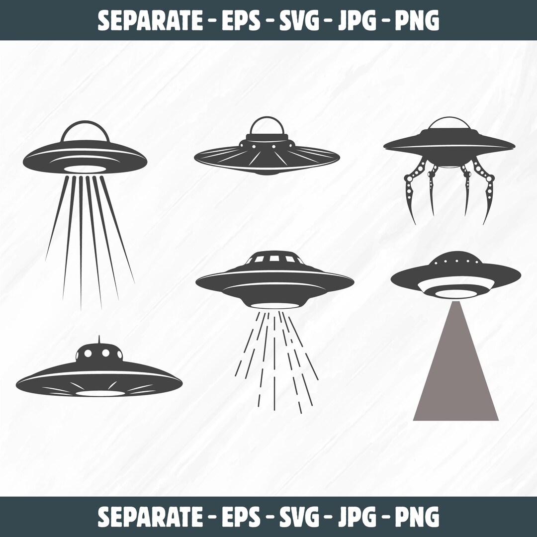 UFO Spaceship Silhouette SVG, Alien Ship Vector (digital Download) - Etsy