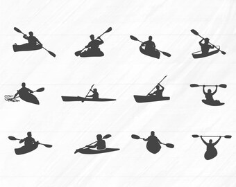 Kayak Silhouette Vector Art (Digital Download)