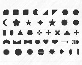 Basic Shapes SVG Bundle: Silhouette Clipart Vector Set