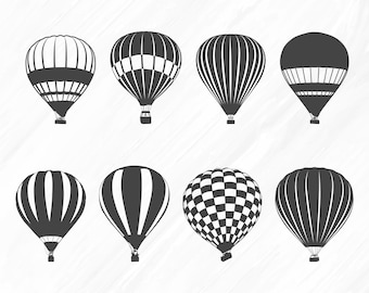 熱気球のシルエット SVG バンドル（デジタルダウンロード）