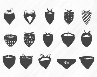 Pet Bandana SVG-bundel: hond en kat sjaal clipart (digitale bestanden)