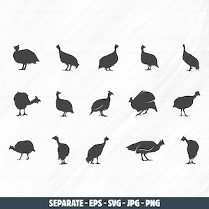 Sylwetka perliczki SVG: pliki do cięcia cyfrowego