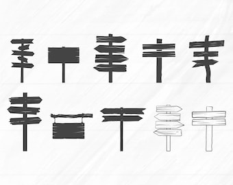 Signpost SVG Bundle, Signpost Dxf, Signpost Png, Signpost Vector ...