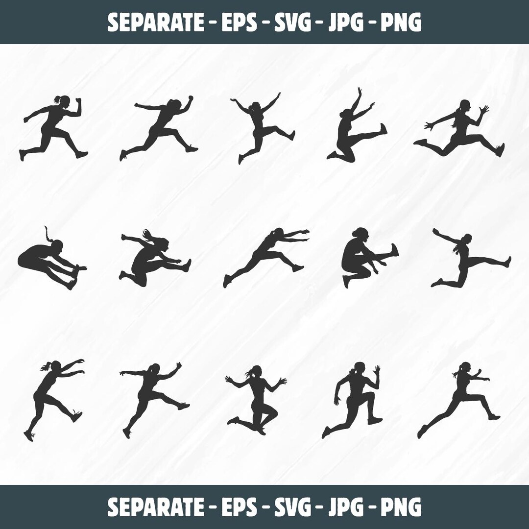Female Long Jump Svg, Female Long Jump Silhouette, Long Jump Svg, Women ...