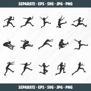 Female long jump Svg, Female long jump silhouette, Long jump Svg, Women long jumping Svg, Girl jumping Svg. Women jump Svg, Jumping Svg.
