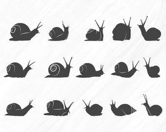 Snails silhouette, Snails svg, Sea snail svg, Sea snail silhouette, Snails clipart, Snail bundle, Snail icon, Snail logo, Garden snail svg.